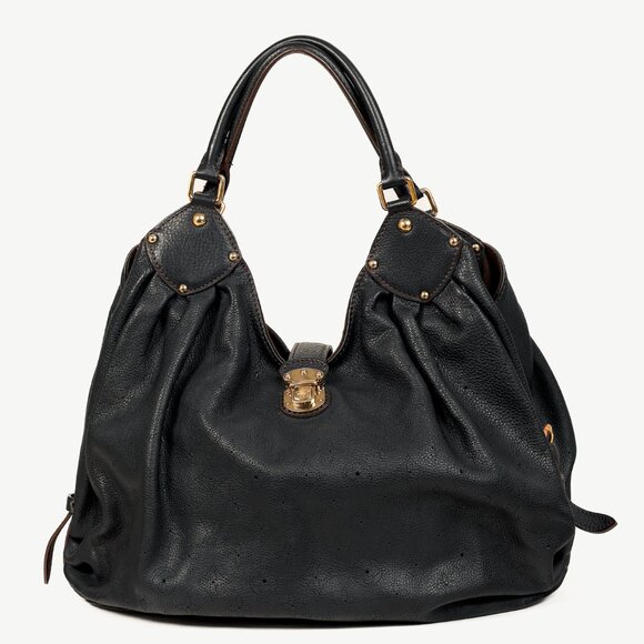 Louis Vuitton Mahina L Black Perforated Monogram Leather Hobo - Picture 1 of 12